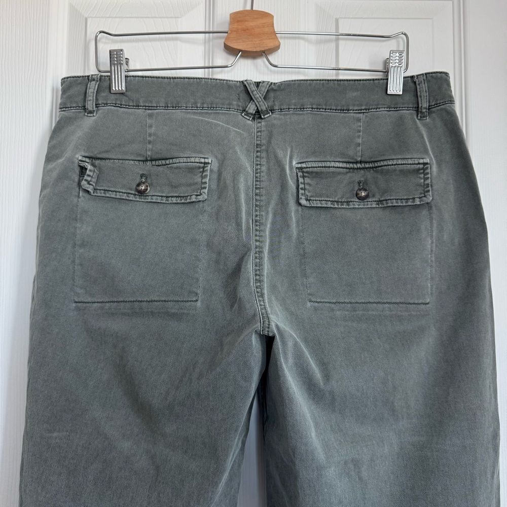 J Jill Extra Soft Waist Tie Wide Leg Cropped Pants in Green Size 14 - Picture 7 of 14